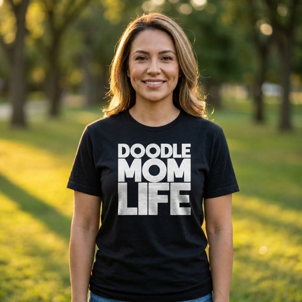 Doodle Mom Life Eco-Friendly Women's Black Tee