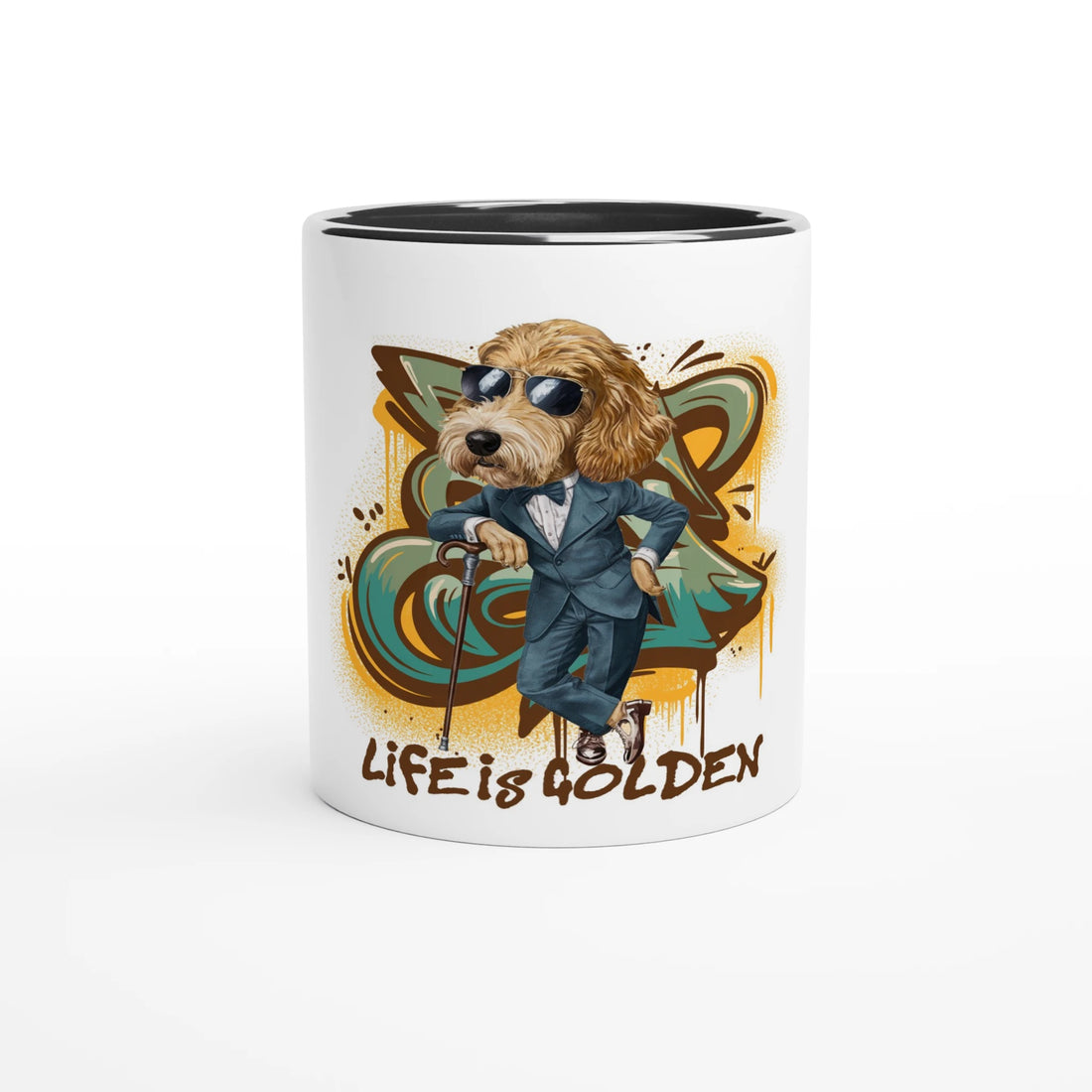 Life Is Golden White 11oz Ceramic Mug - Color Inside