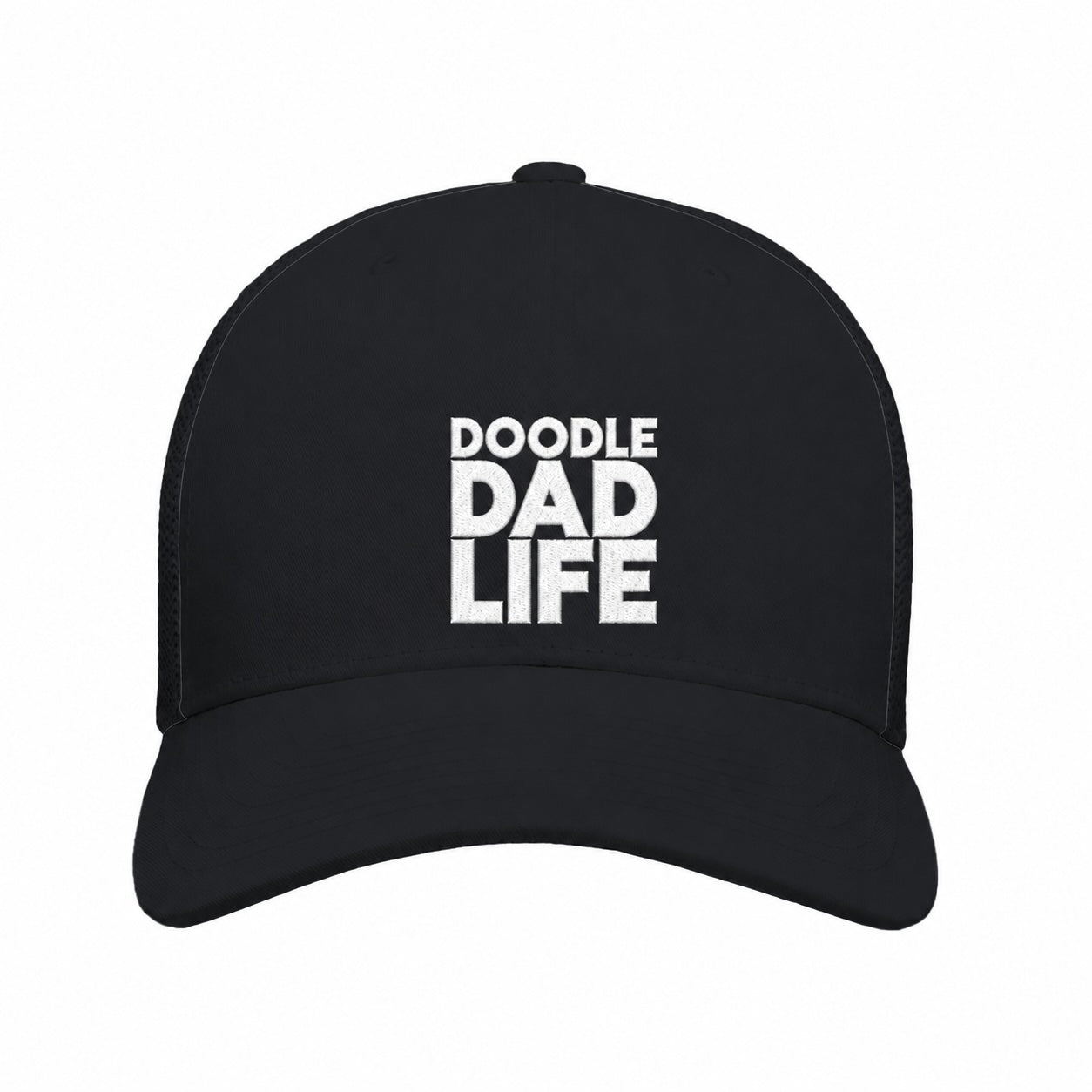Doodle Dad Life Black Trucker Cap