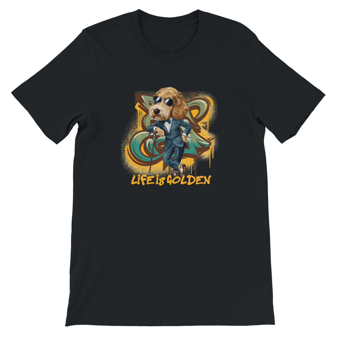 Life Is Golden Cool Dood Black Tee