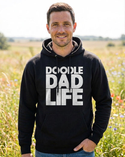 Doodle Dad Life Men's Midweight Black Hoodie