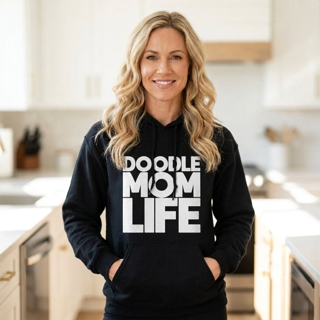 Doodle Mom Life Black Hoodie