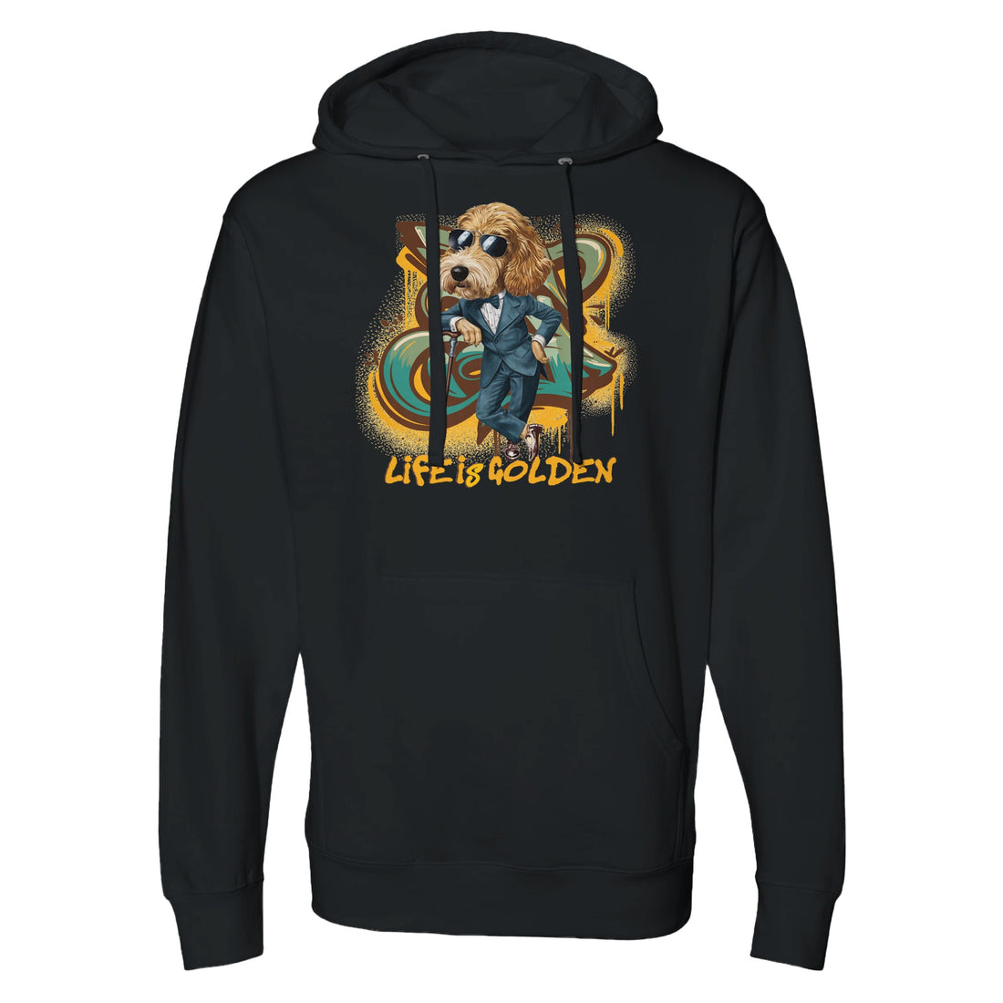 Life Is Golden Midweight Black Hoodie